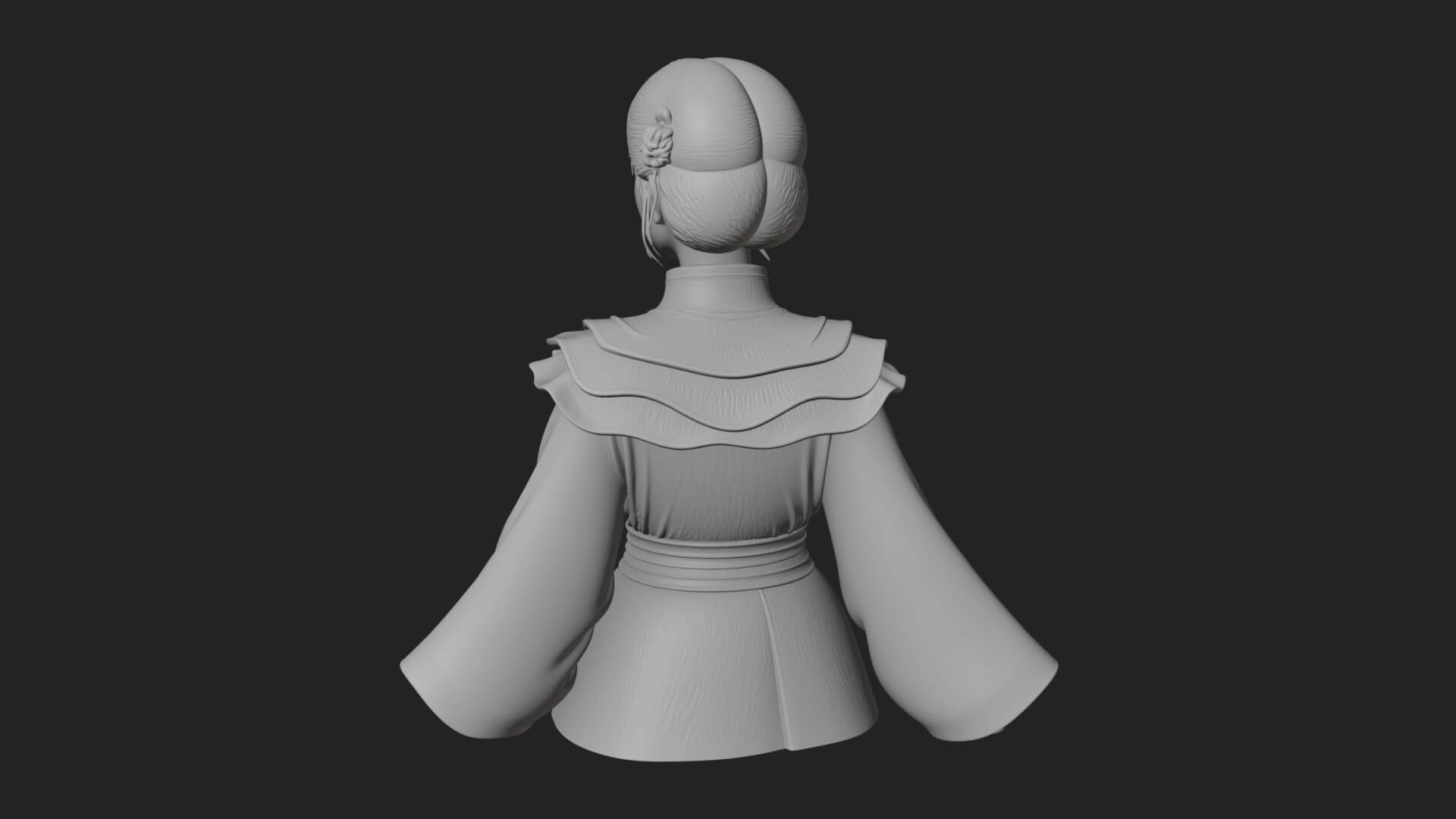 Hanfu Lady Standing Statue Design 12 3D Print Model 3D Model