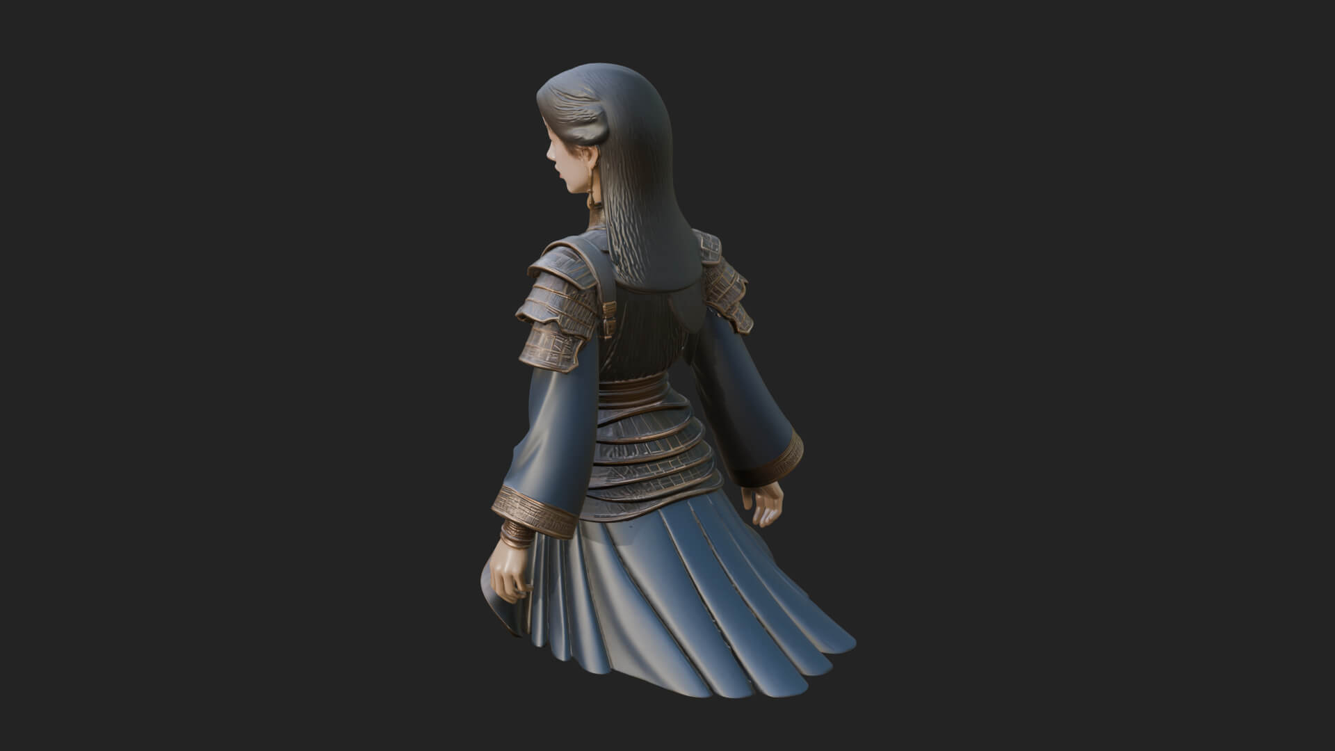 Hanfu Lady Standing Statue Design 13 3D Print Model 3D Model