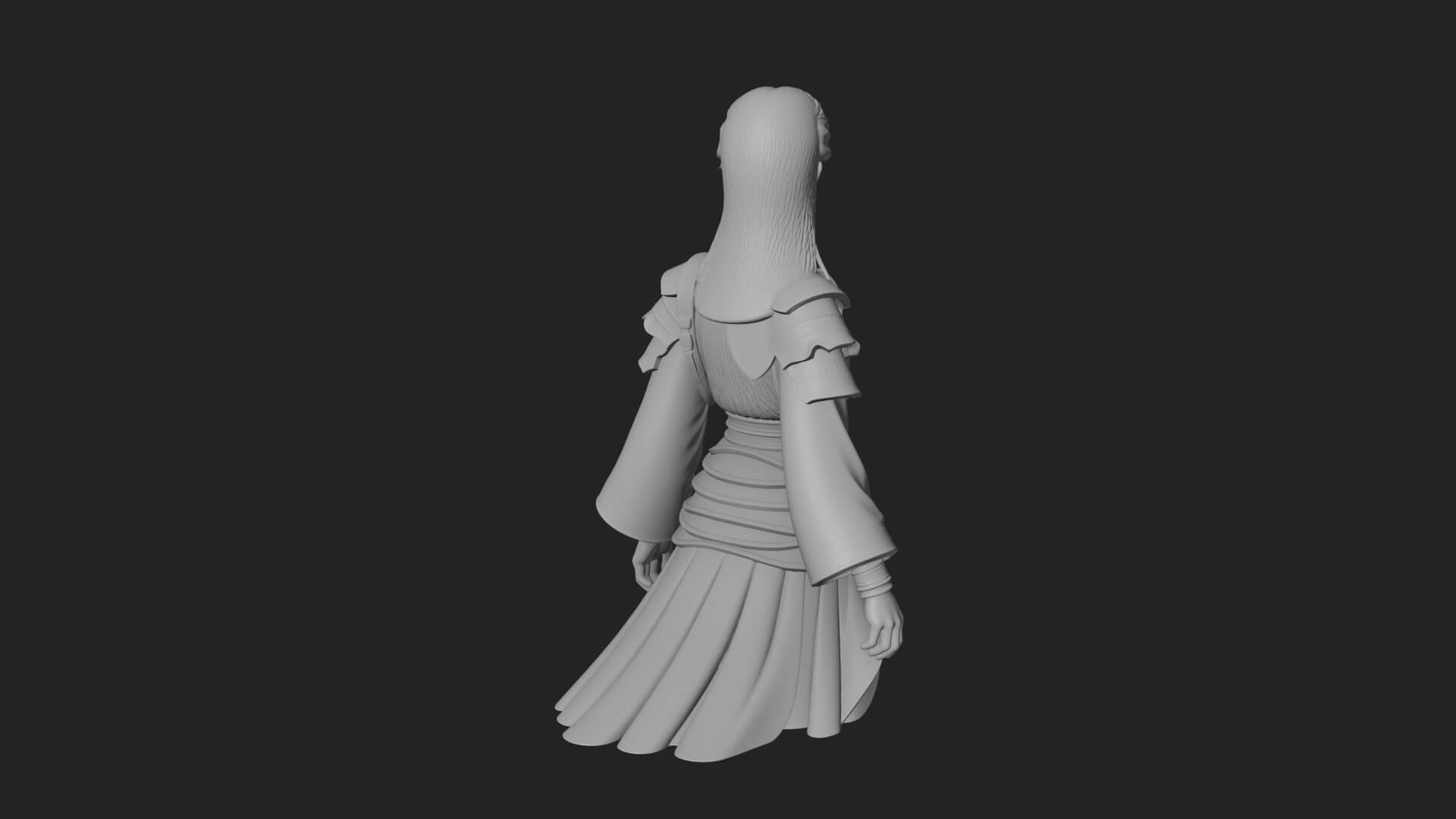 Hanfu Lady Standing Statue Design 13 3D Print Model 3D Model