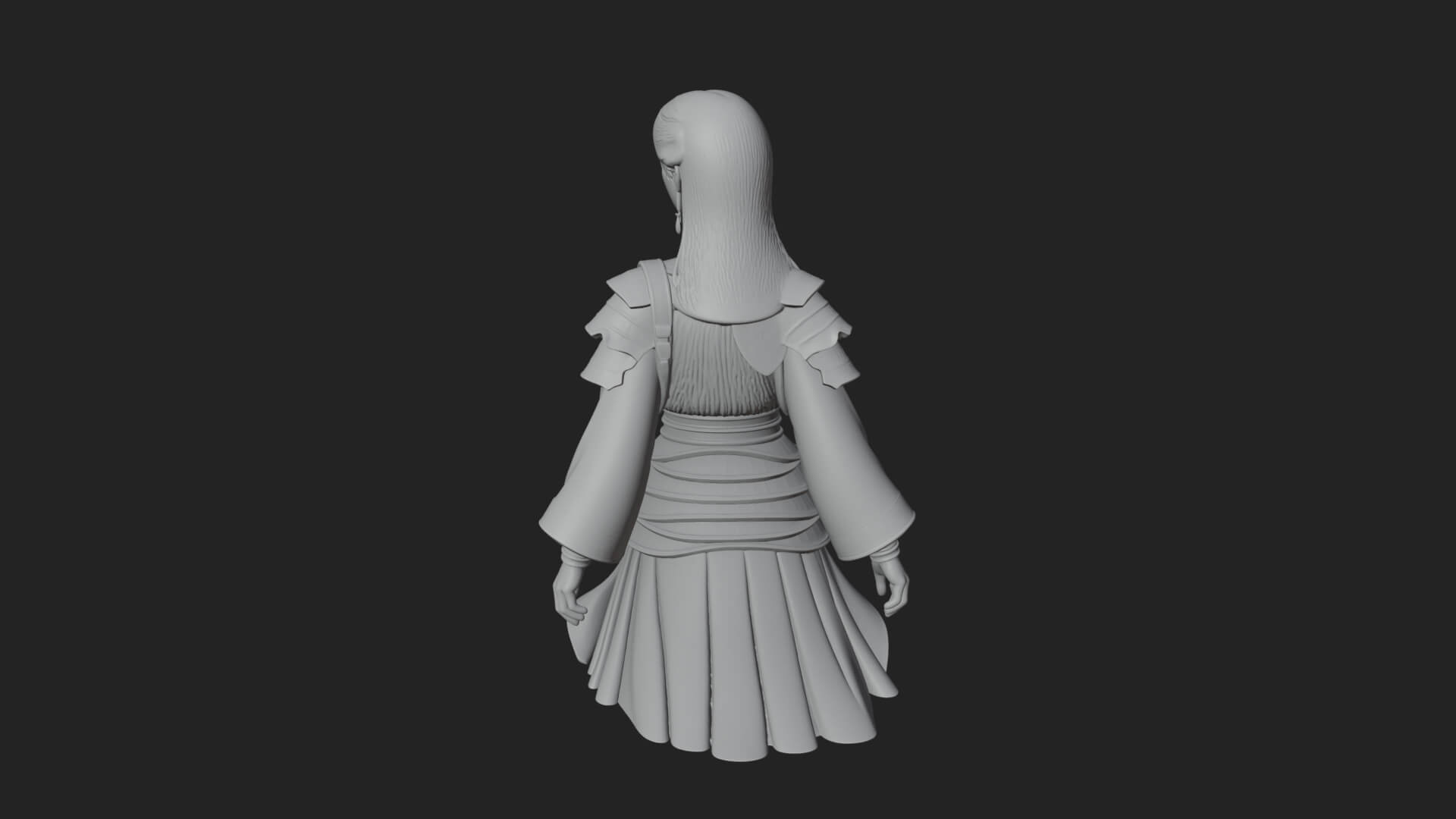 Hanfu Lady Standing Statue Design 13 3D Print Model 3D Model