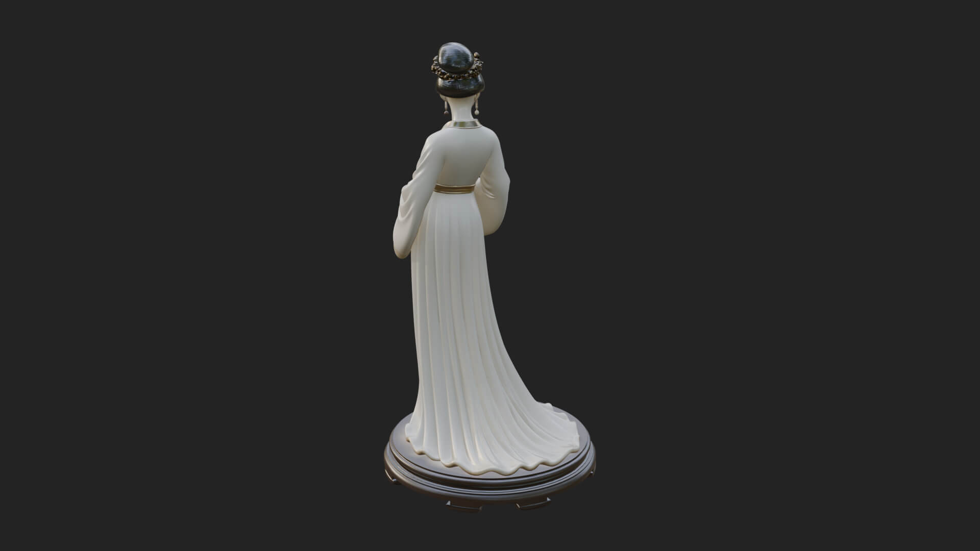 Hanfu Lady Standing Statue Design 3 3D Print Model 3D Model