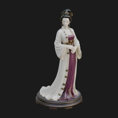 Hanfu Lady Standing Statue Design 3 3D Print Model