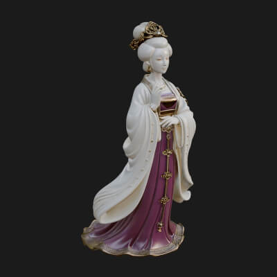 Hanfu Lady Standing Statue Design 9 3D Print Model