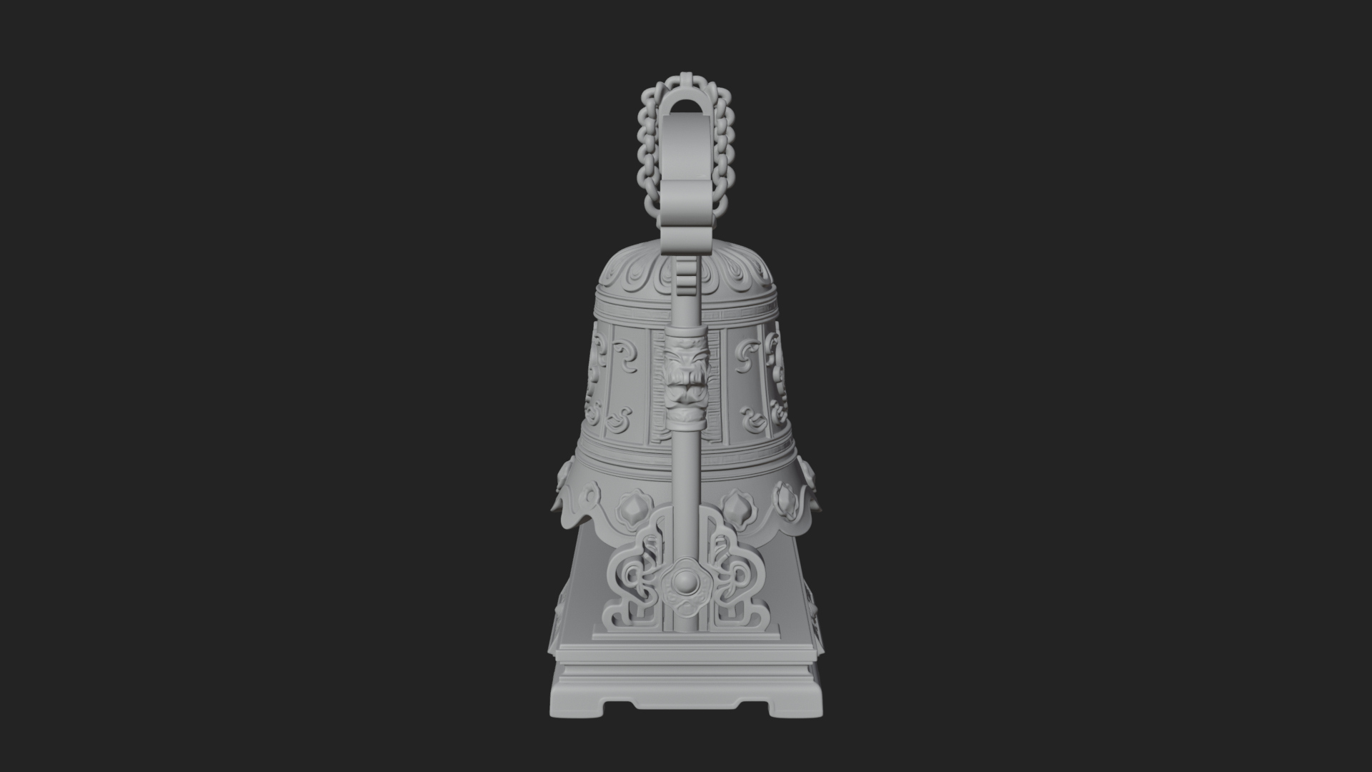 Hanging Temple Bell Model Design 1 3D Print Model 3D Model