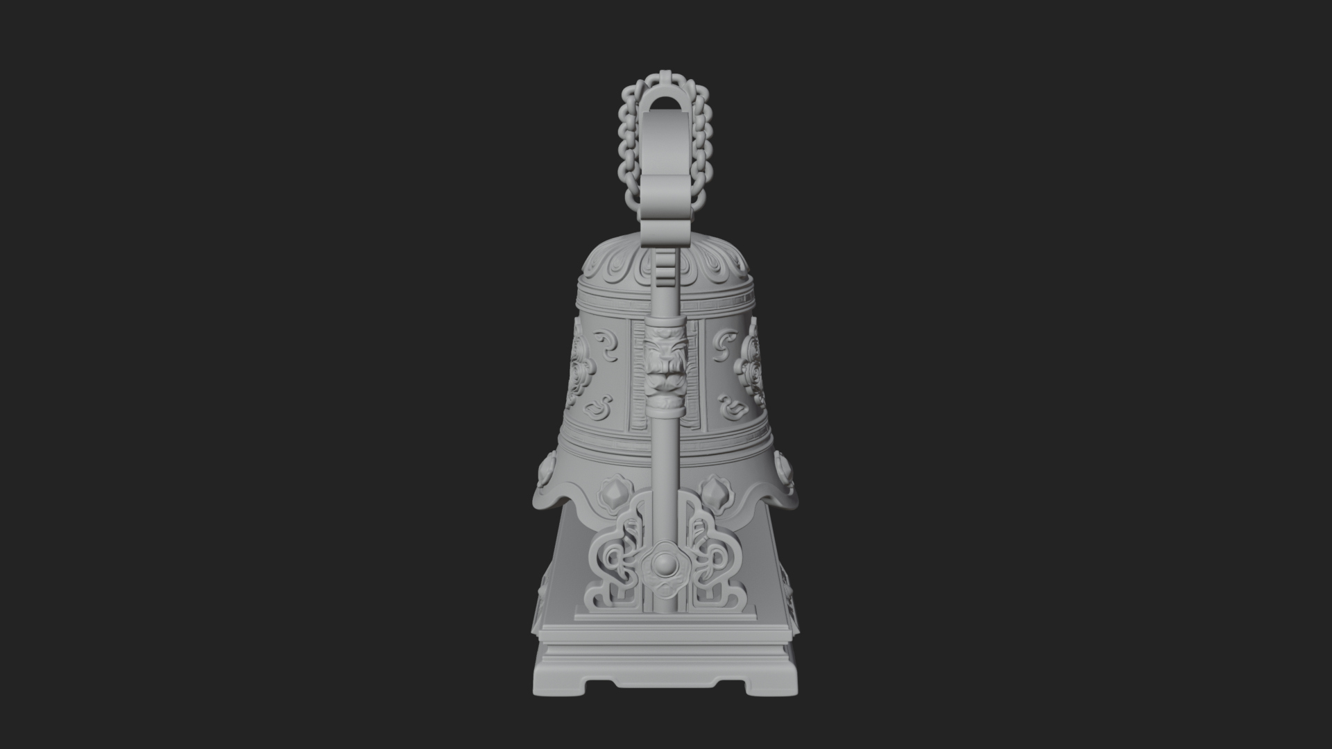 Hanging Temple Bell Model Design 1 3D Print Model 3D Model