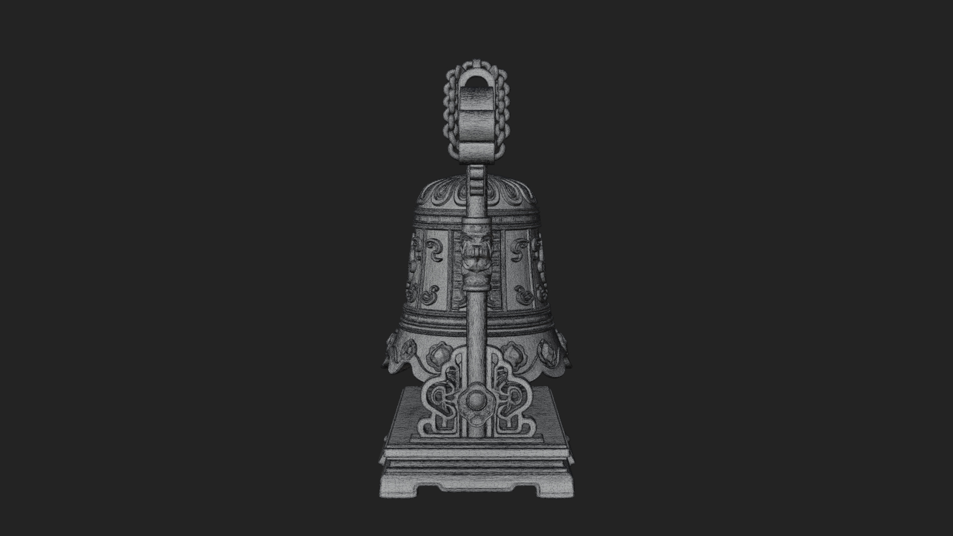 Hanging Temple Bell Model Design 1 3D Print Model 3D Model