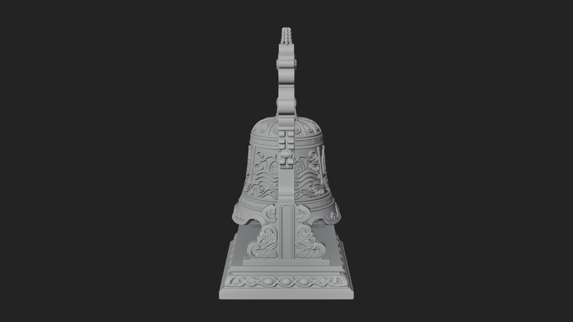 Hanging Temple Bell Model Design 2 3D Print Model 3D Model
