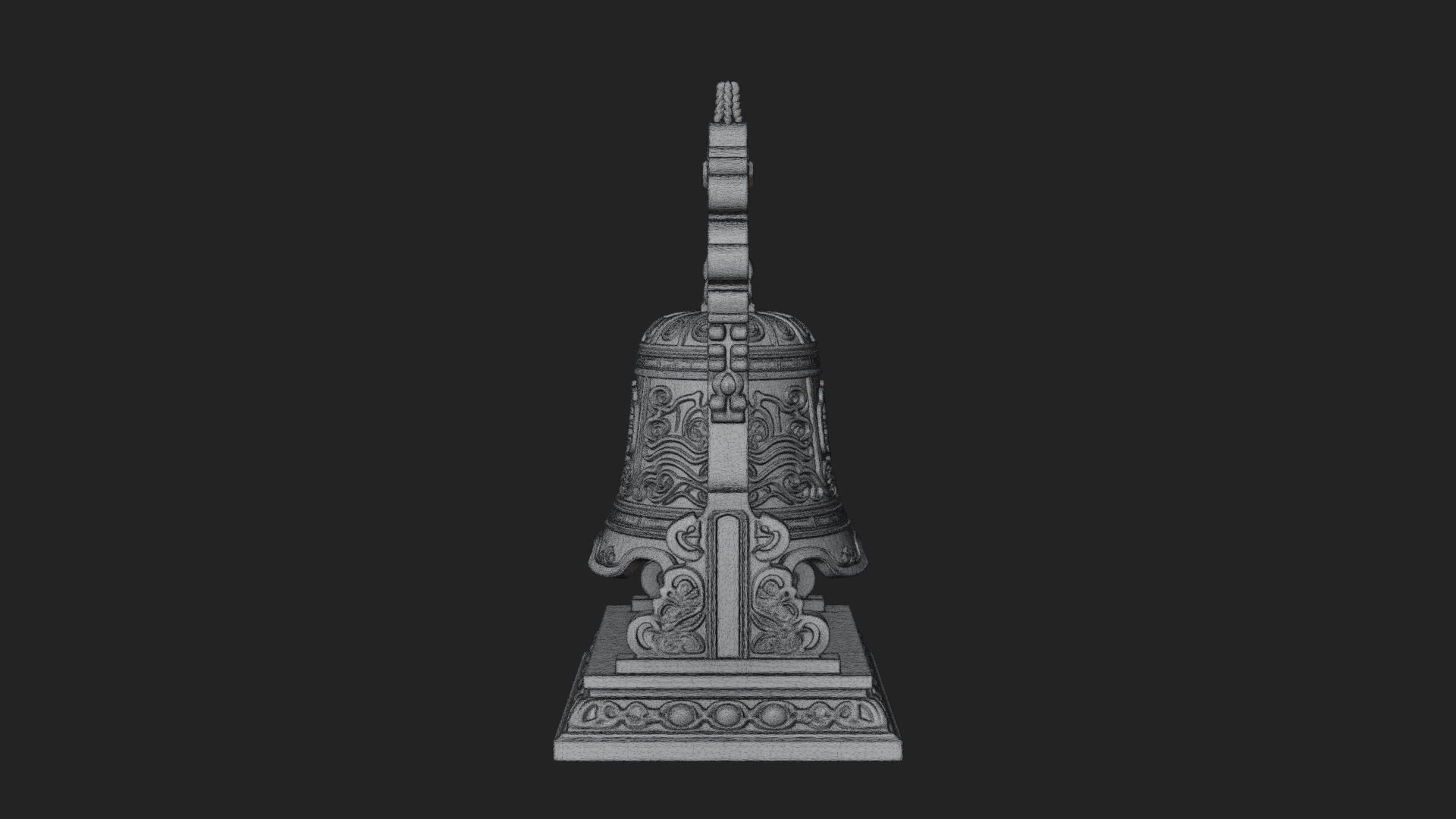 Hanging Temple Bell Model Design 2 3D Print Model 3D Model