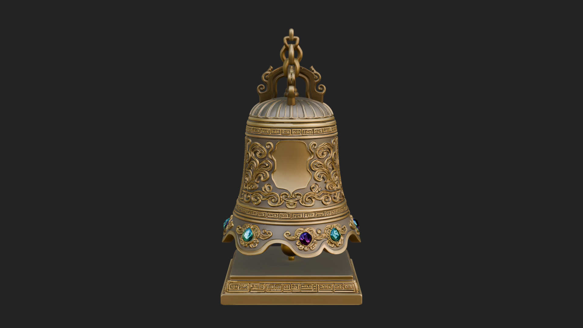 Hanging Temple Bell Model Design 3 3D Print Model 3D Model