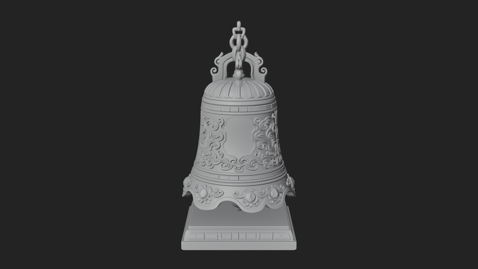 Hanging Temple Bell Model Design 3 3D Print Model 3D Model