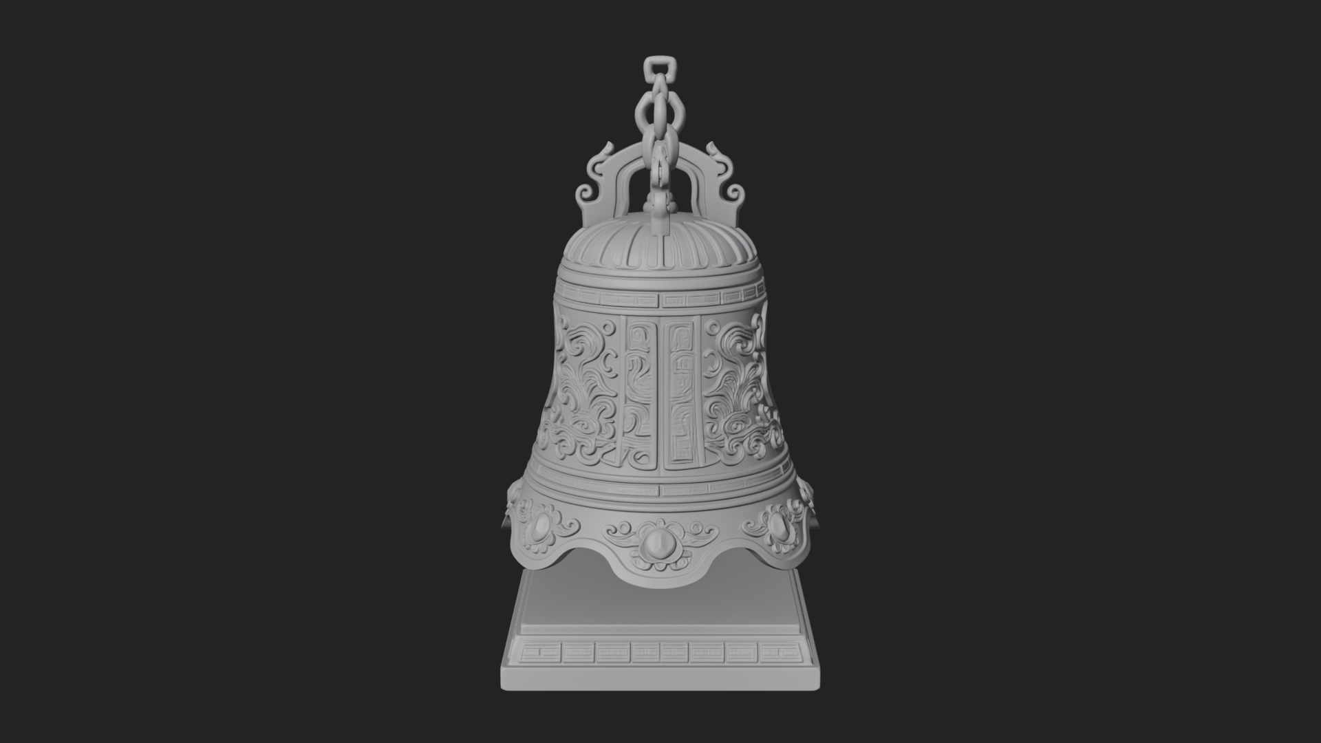 Hanging Temple Bell Model Design 3 3D Print Model 3D Model
