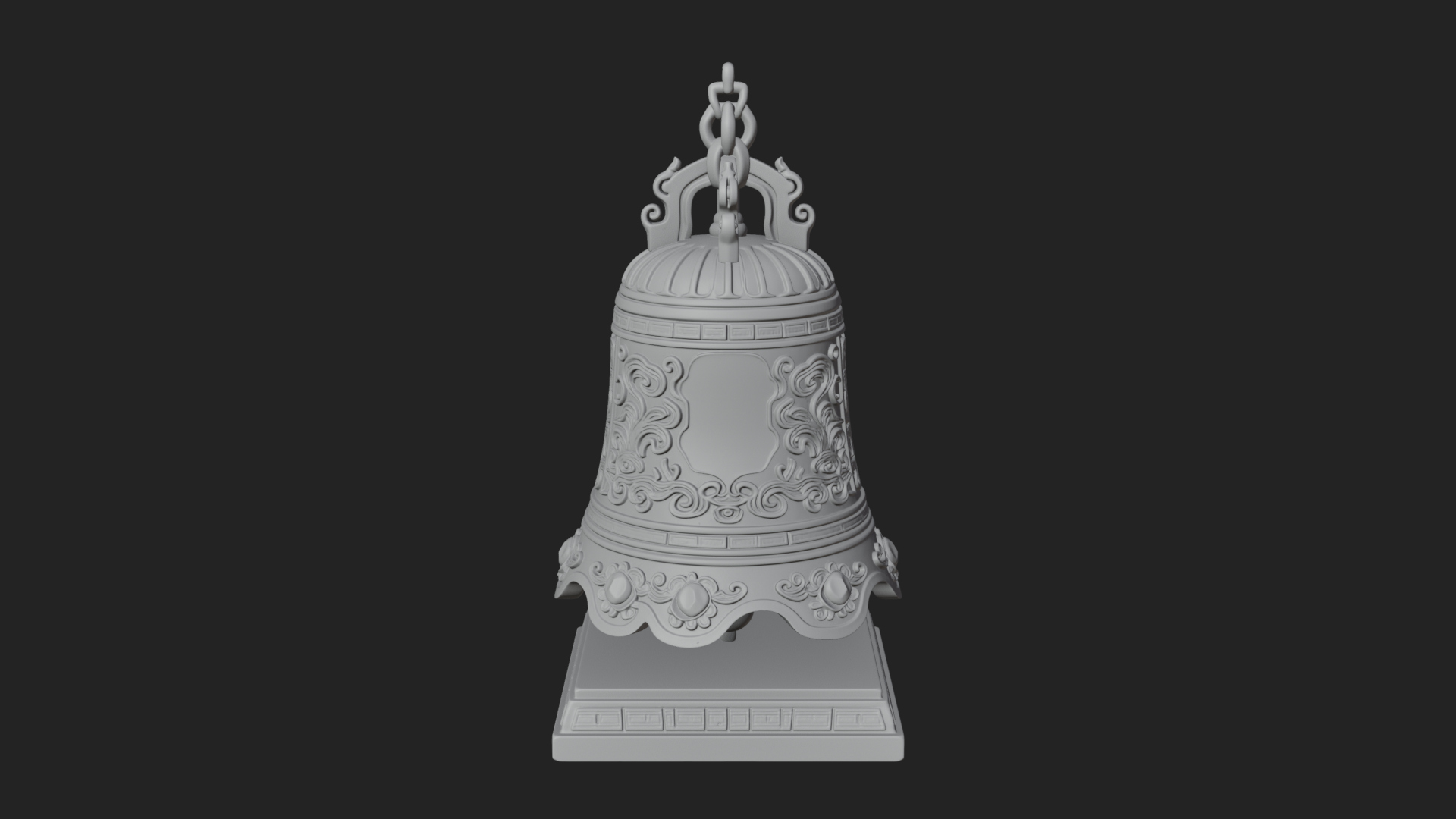 Hanging Temple Bell Model Design 3 3D Print Model 3D Model