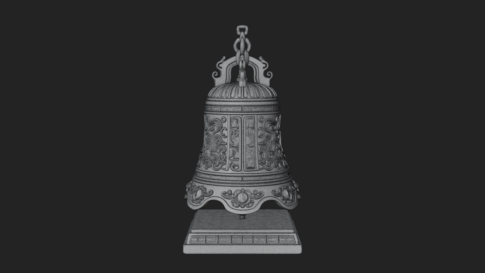 Hanging Temple Bell Model Design 3 3D Print Model 3D Model