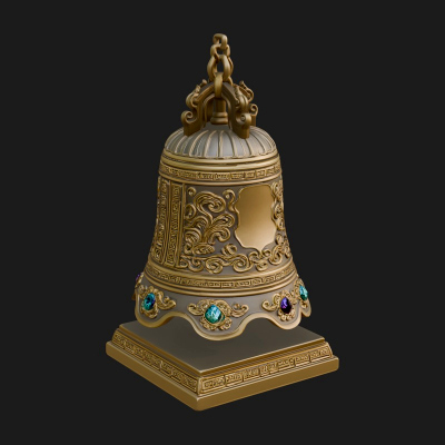 Hanging Temple Bell Model Design 3 3D Print Model