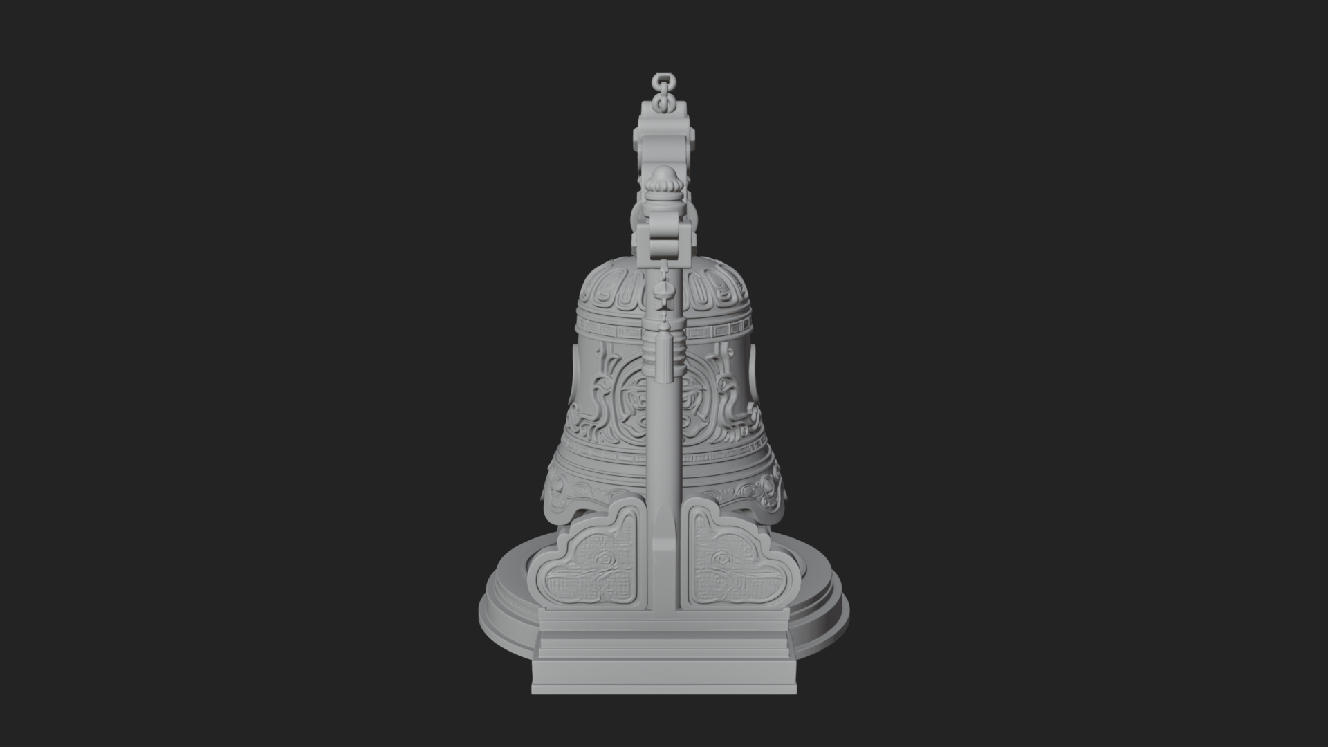 Hanging Temple Bell Model Design 4 3D Print Model 3D Model