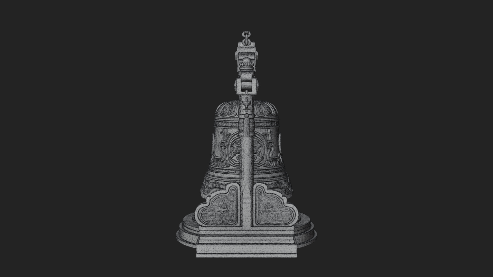 Hanging Temple Bell Model Design 4 3D Print Model 3D Model