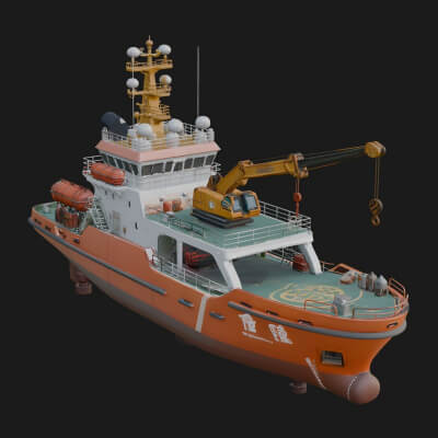 Harbour Tugboat Model Design 10 3D Print Model
