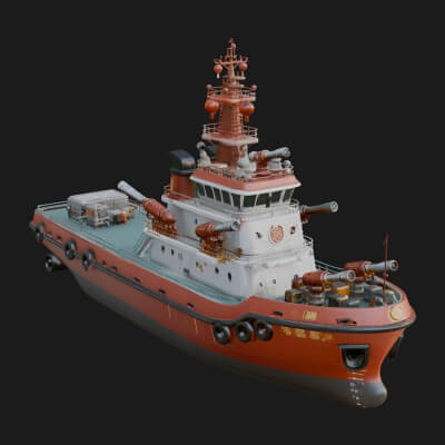Harbour Tugboat Model Design 11 3D Print Model