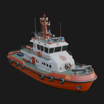 Harbour Tugboat Model Design 12 3D Print Model