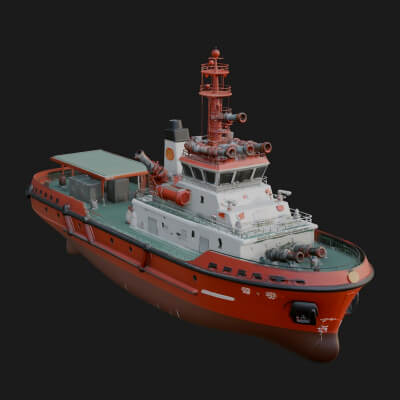Harbour Tugboat Model Design 13 3D Print Model
