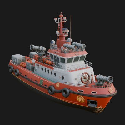 Harbour Tugboat Model Design 14 3D Print Model