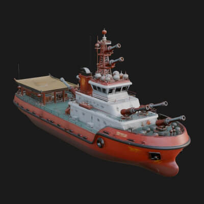 Harbour Tugboat Model Design 15 3D Print Model