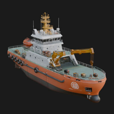 Harbour Tugboat Model Design 3 3D Print Model