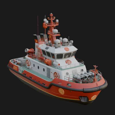 Harbour Tugboat Model Design 7 3D Print Model