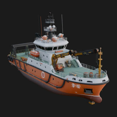 Harbour Tugboat Model Design 9 3D Print Model