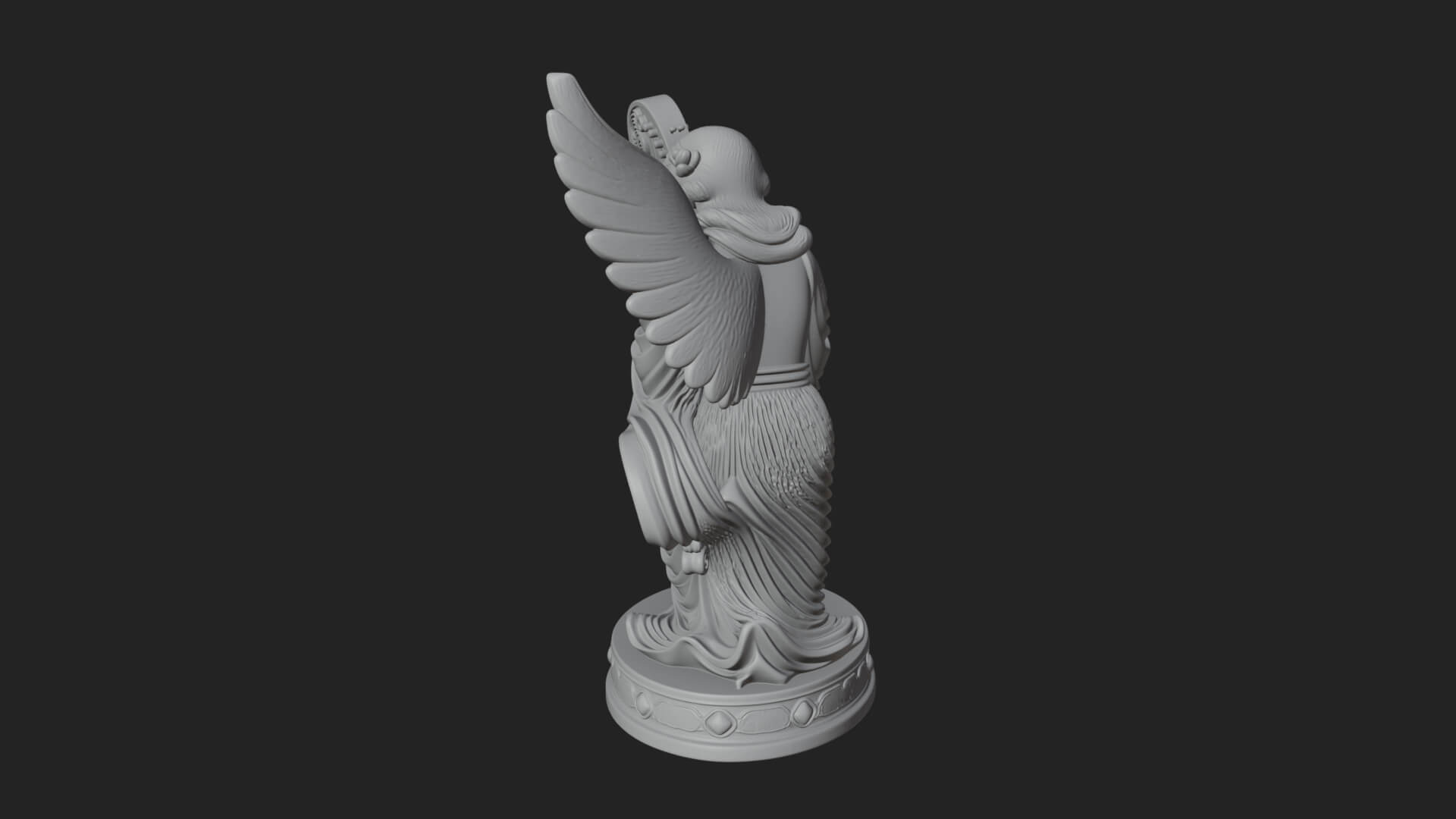 Harp Playing Angel Statue Design 1 3D Print Model 3D Model
