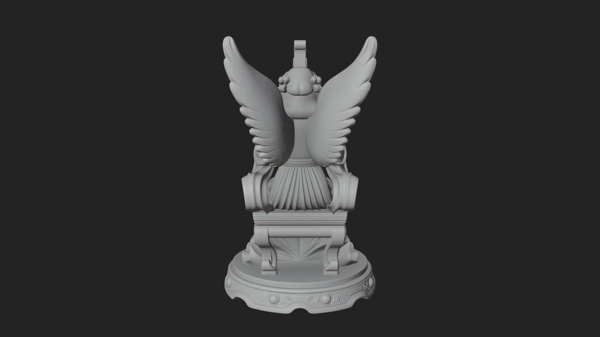 Harp Playing Angel Statue Design 2 3D Print Model 3D Model