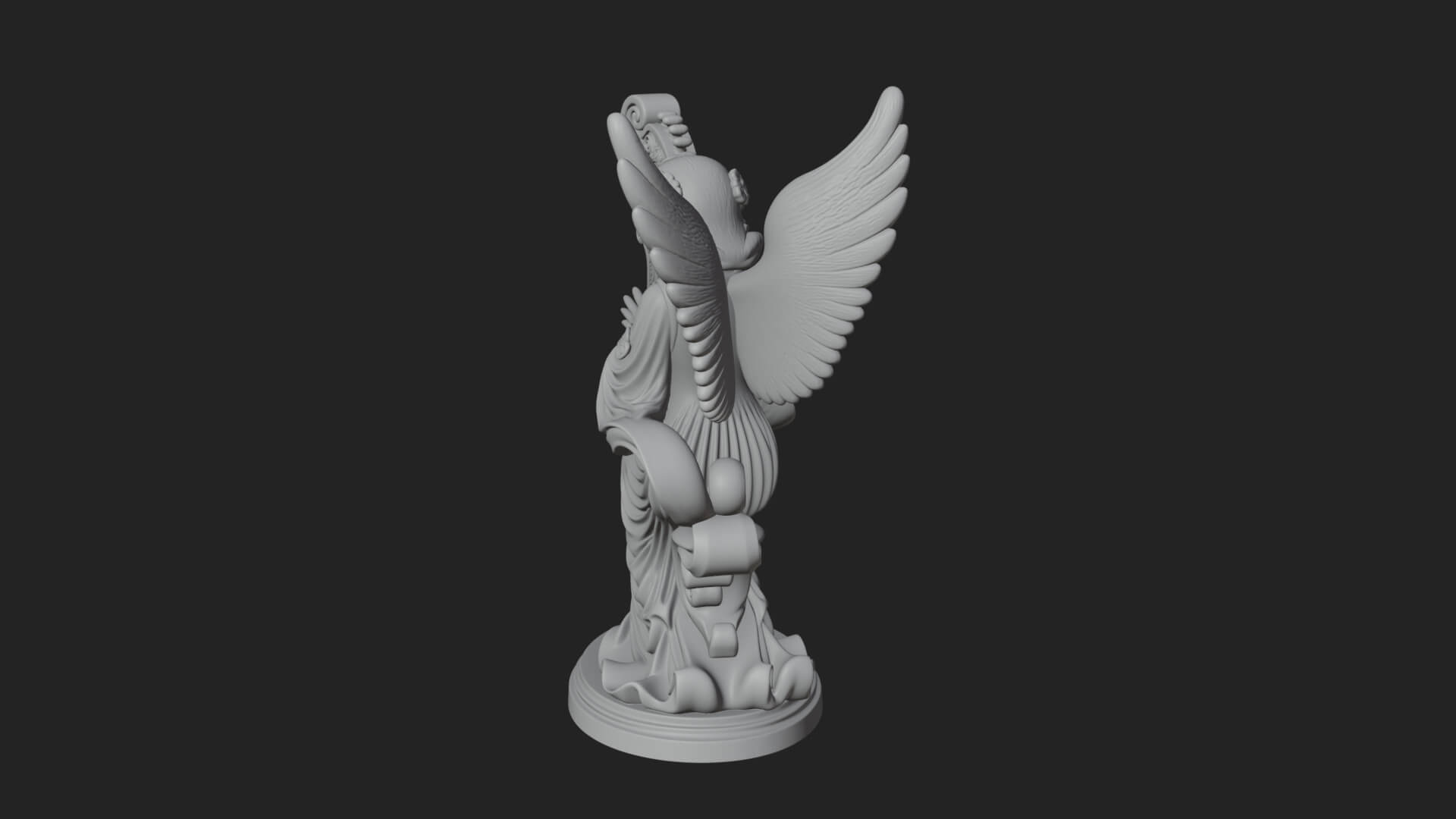 Harp Playing Angel Statue Design 4 3D Print Model 3D Model