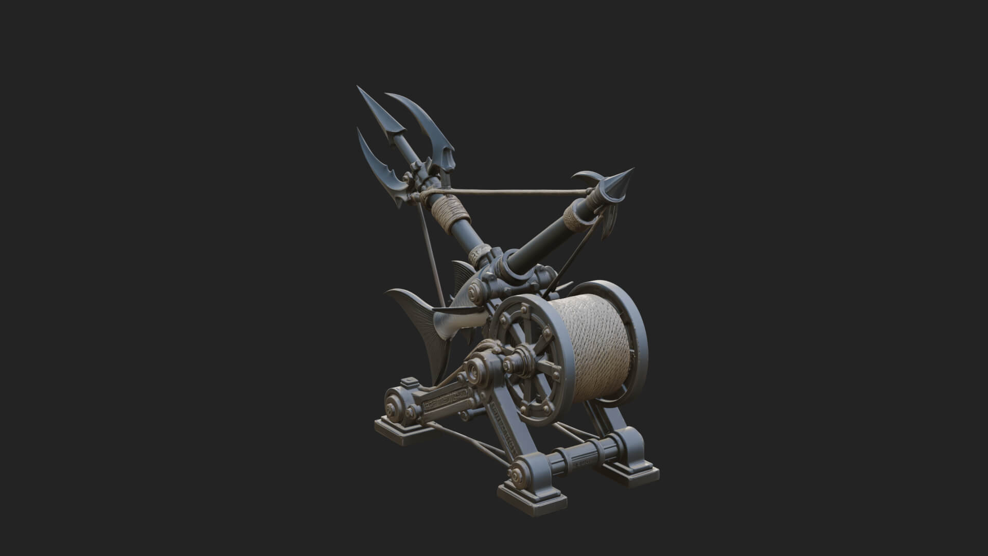 Harpoon Launcher Engine Model Design 1 3D Print Model 3D Model