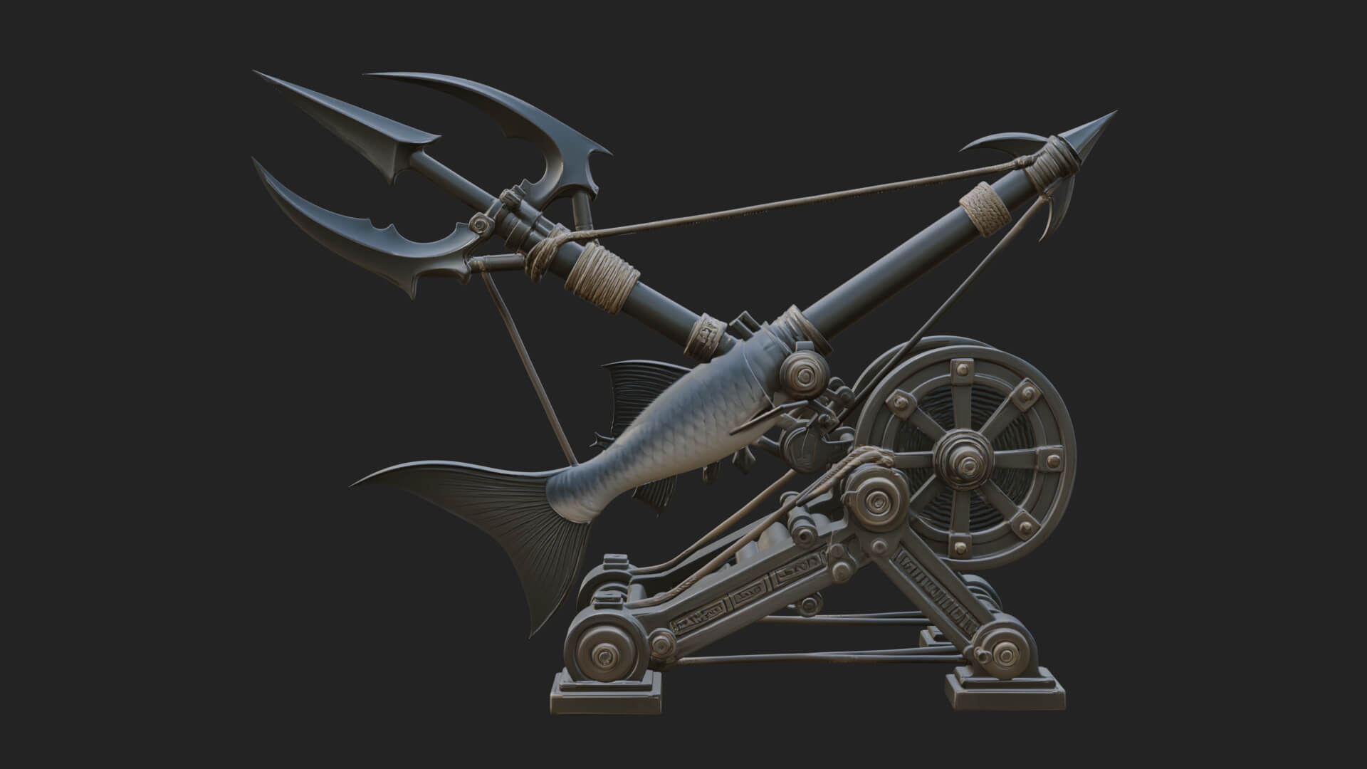 Harpoon Launcher Engine Model Design 1 3D Print Model 3D Model