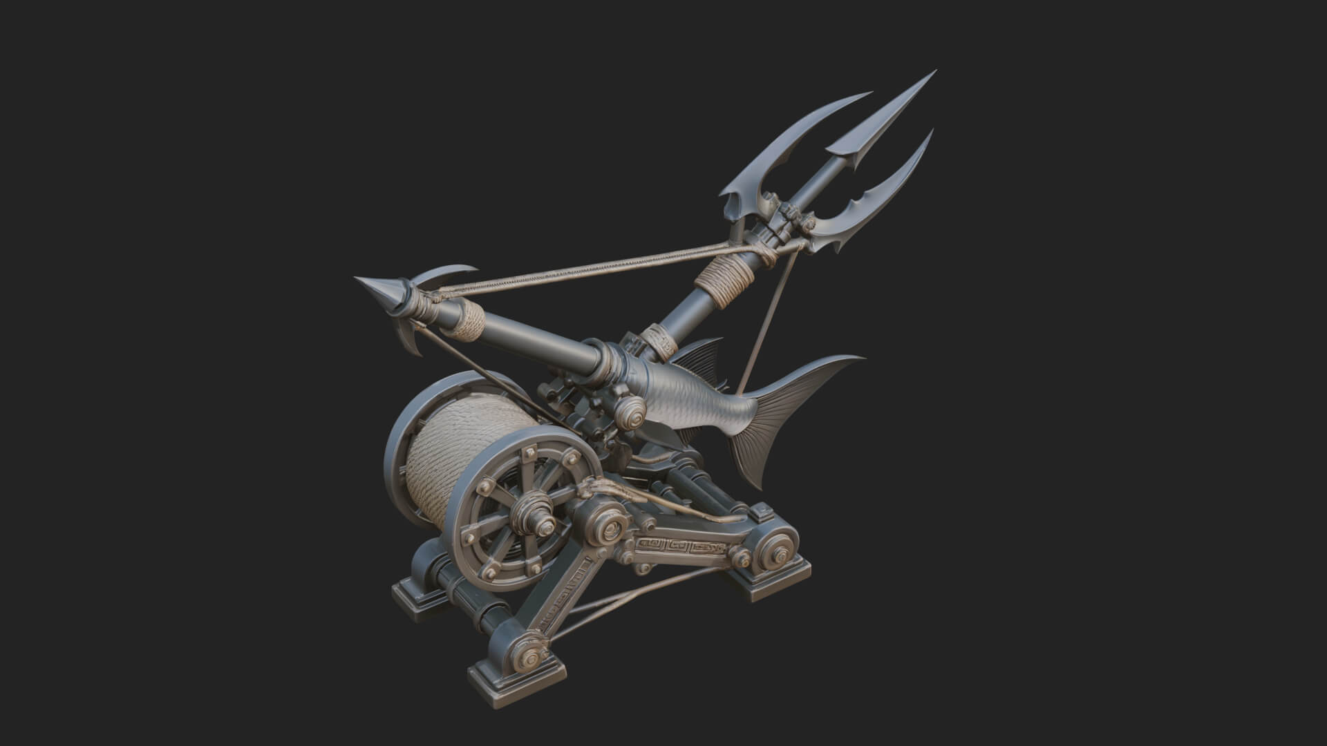 Harpoon Launcher Engine Model Design 1 3D Print Model 3D Model