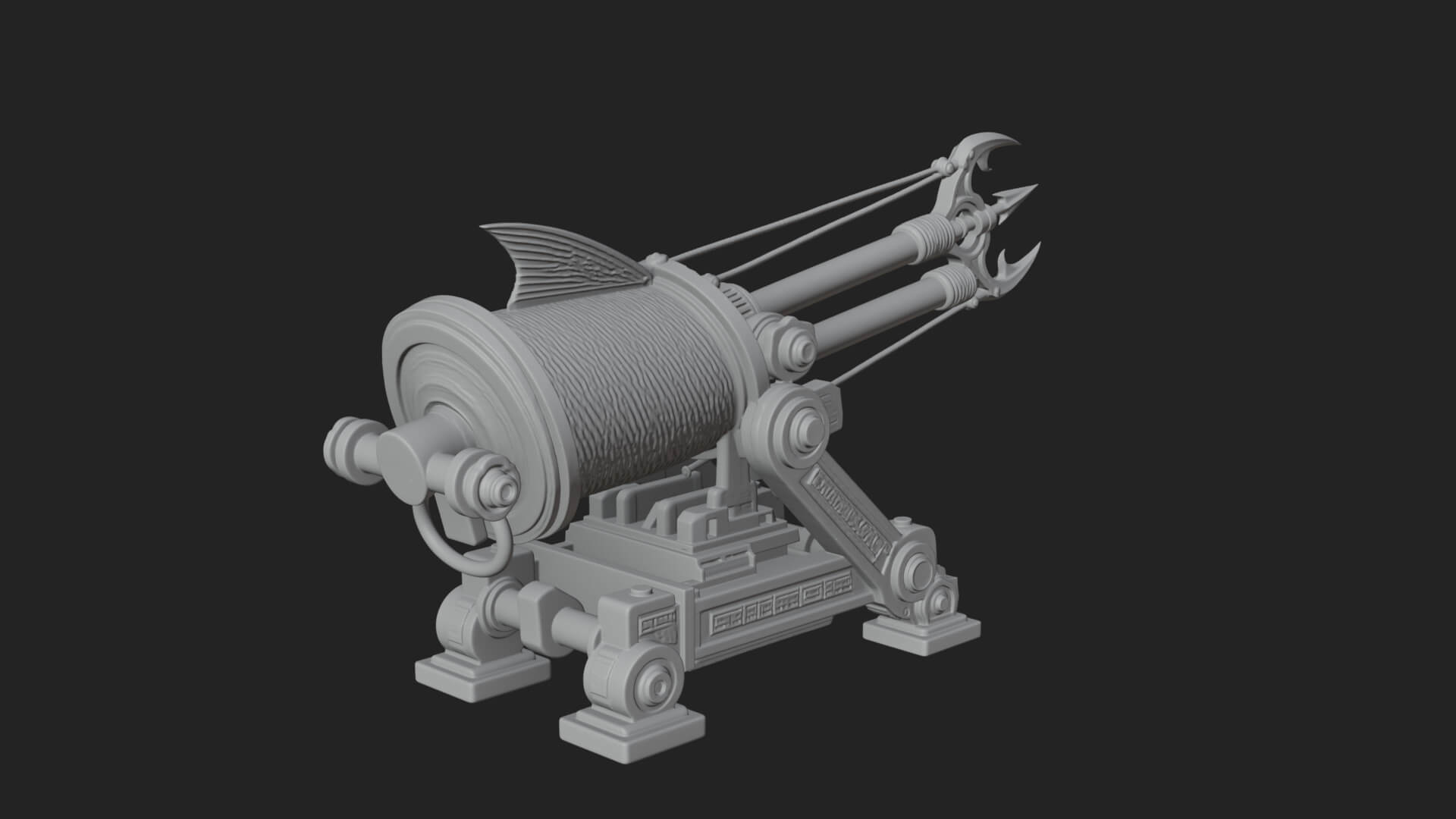 Harpoon Launcher Engine Model Design 3 3D Print Model 3D Model