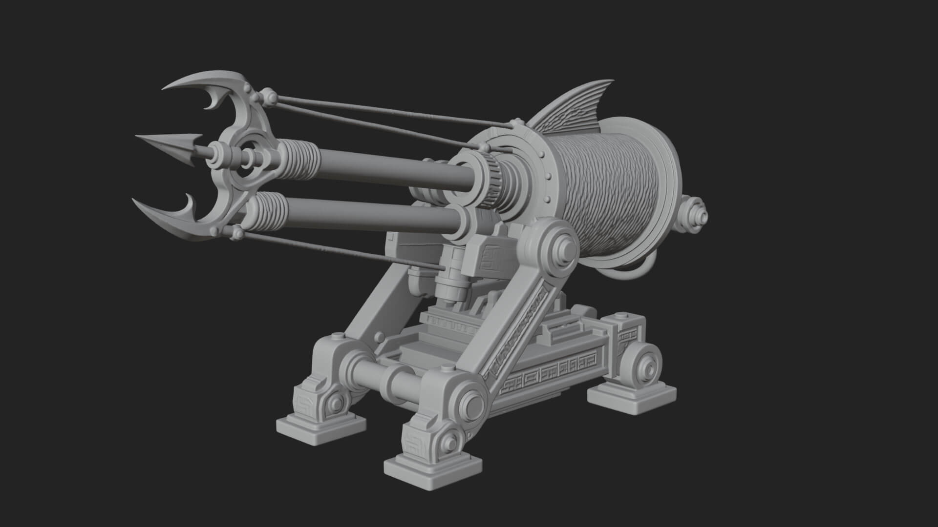 Harpoon Launcher Engine Model Design 3 3D Print Model 3D Model