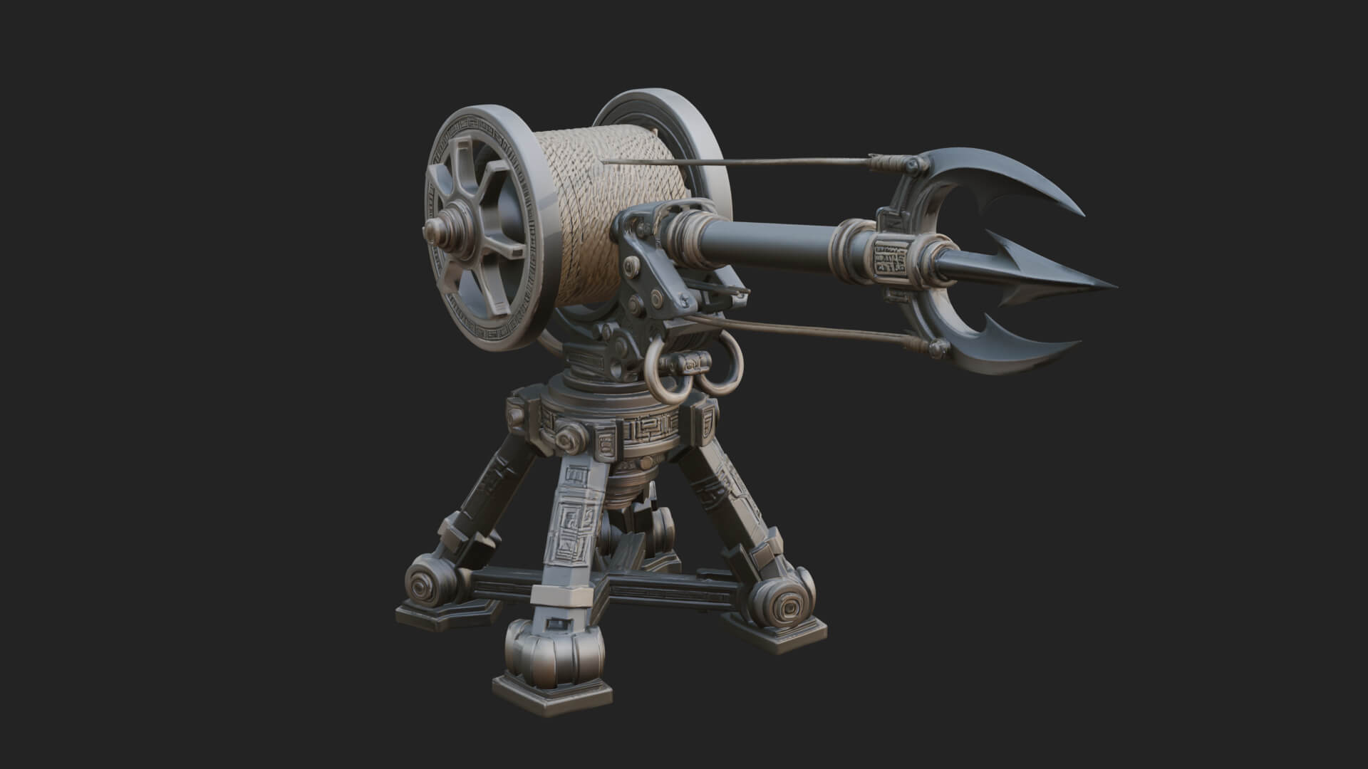 Harpoon Launcher Engine Model Design 4 3D Print Model 3D Model