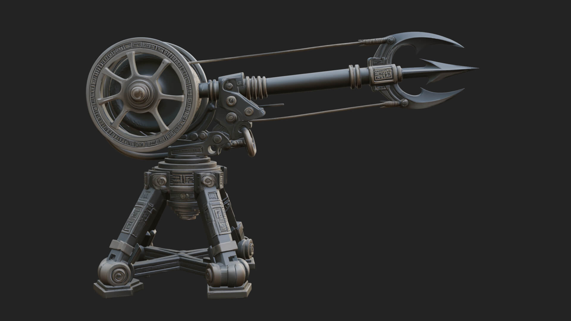 Harpoon Launcher Engine Model Design 4 3D Print Model 3D Model