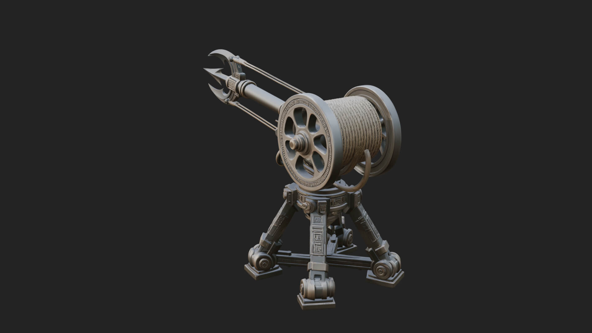 Harpoon Launcher Engine Model Design 4 3D Print Model 3D Model