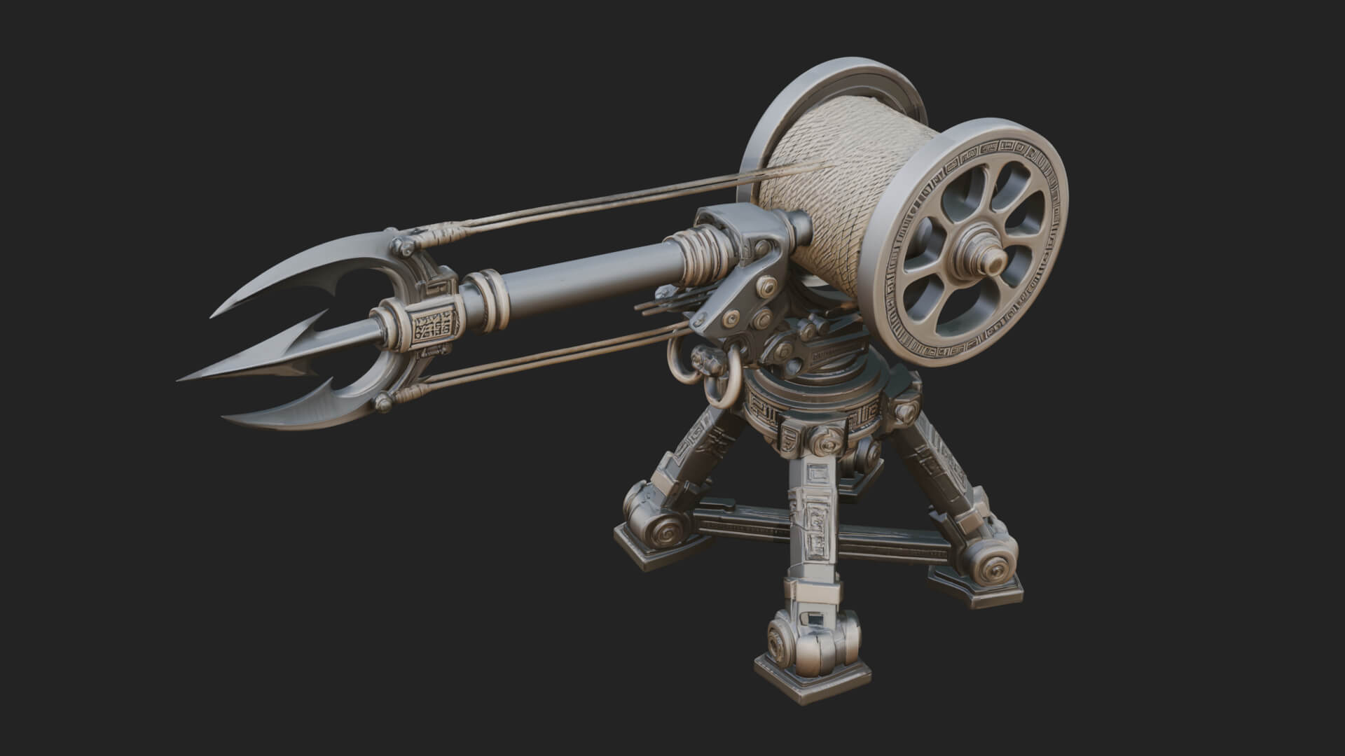 Harpoon Launcher Engine Model Design 4 3D Print Model 3D Model