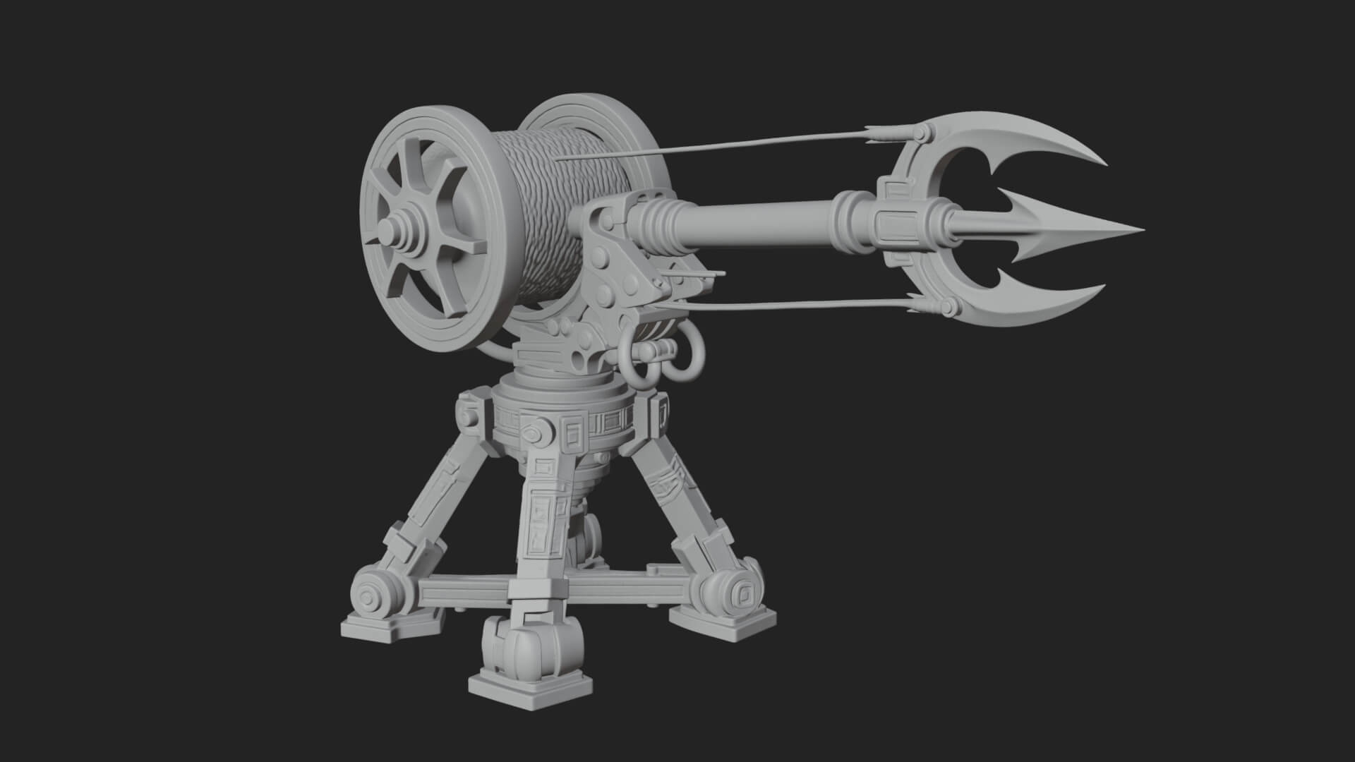 Harpoon Launcher Engine Model Design 4 3D Print Model 3D Model