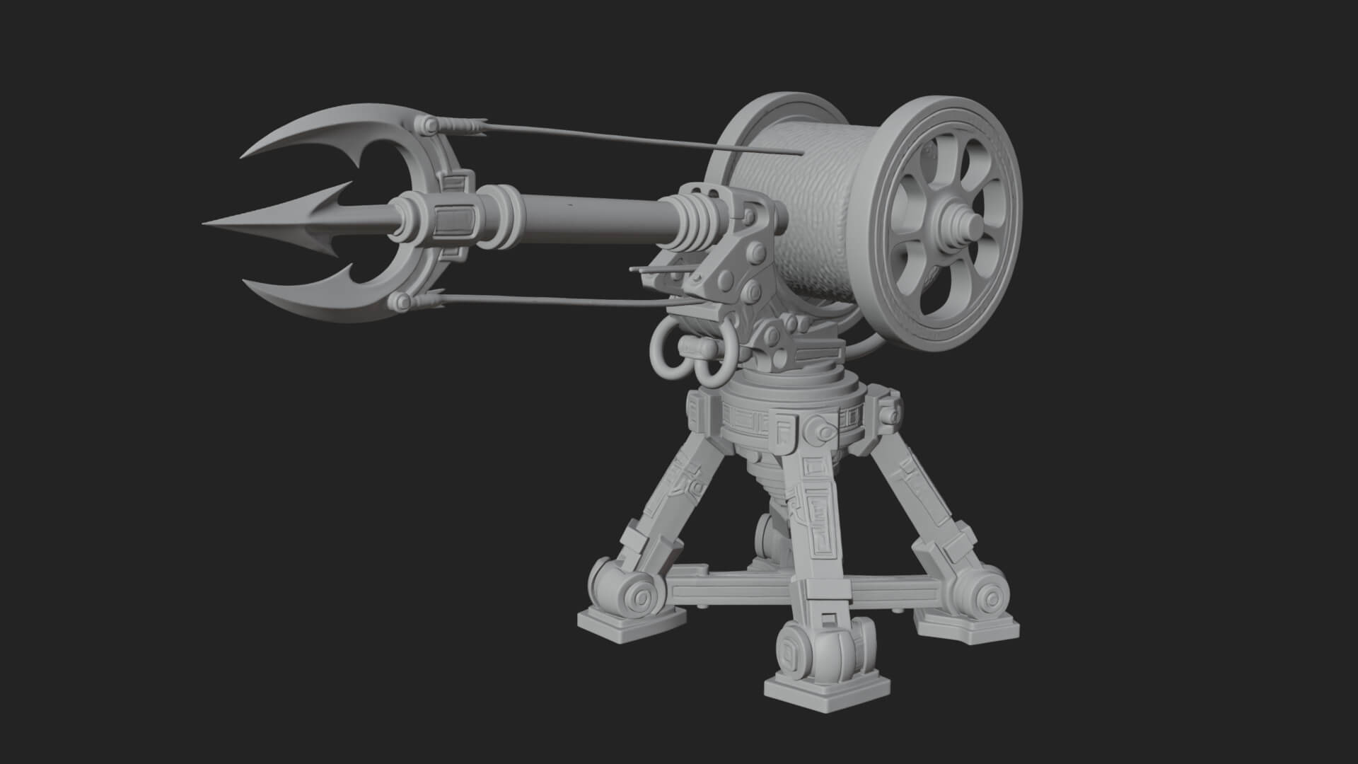 Harpoon Launcher Engine Model Design 4 3D Print Model 3D Model
