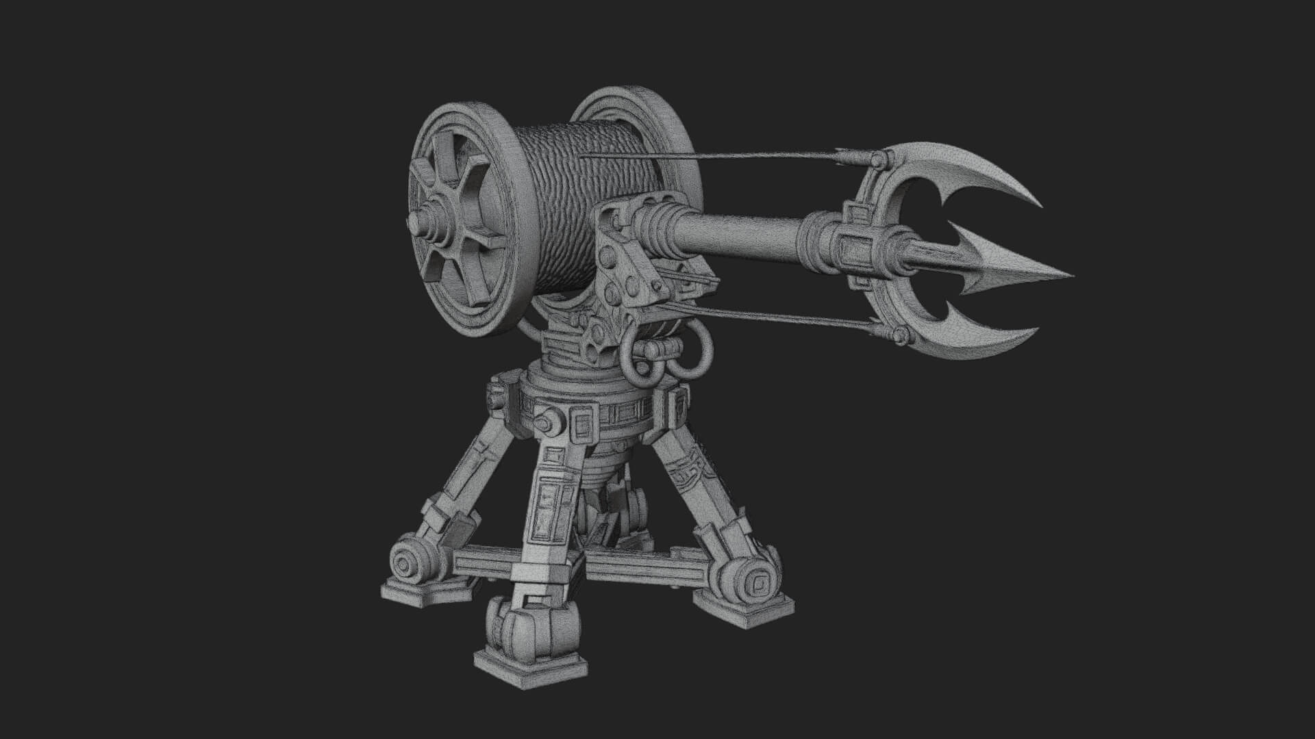 Harpoon Launcher Engine Model Design 4 3D Print Model 3D Model