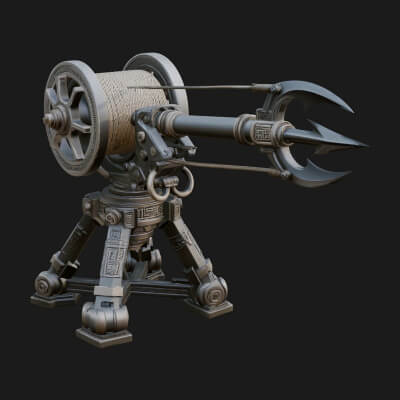 Harpoon Launcher Engine Model Design 4 3D Print Model