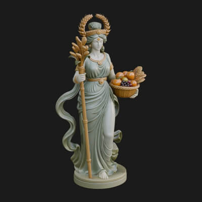Harvest Goddess Statue Design 4 3D Print Model