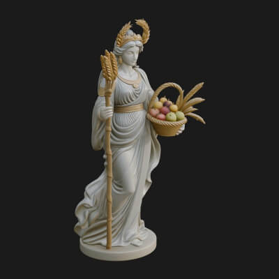 Harvest Goddess Statue Design 5 3D Print Model