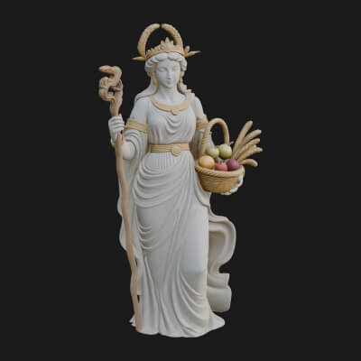 Harvest Goddess Statue Design 6 3D Print Model