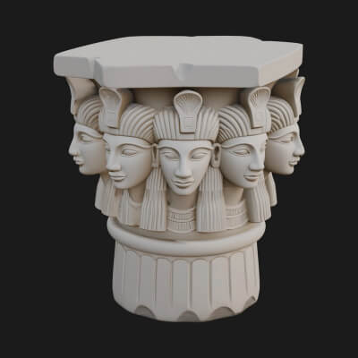 Hathor Head Capital Design 1 3D Print Model