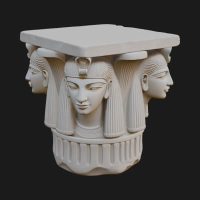 Hathor Head Capital Design 2 3D Print Model